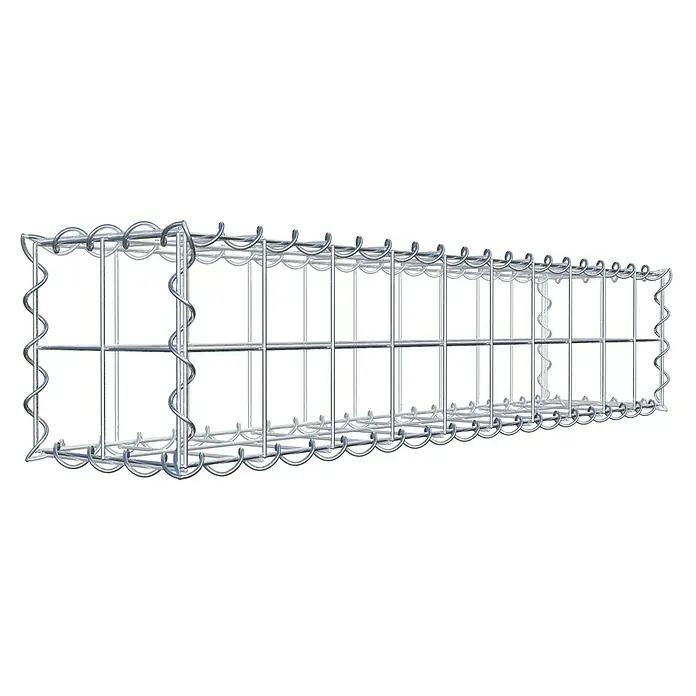 Gabiona Gabione - 100 x 20 x 20 cm, Metall, Maschenbreite: 100 mm, Maschenhöhe: 100 mm - Gabionenkorb aus verzinktem Stahl, ideal für Gartenbau. Robuste Konstruktion für Stabilität im Außenbereich.