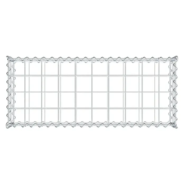 Gabiona Gabione - 100 x 40 x 20 cm, Metall, Maschenbreite: 100 mm, Maschenhöhe: 100 mm - Ein rechteckiger Gabionenkorb aus verzinktem Drahtgeflecht, ideal für Steingärten, Mauern oder als dekoratives Element im Garten.