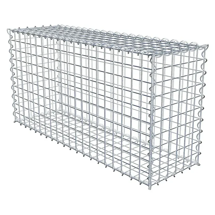 Gabiona Gabione - 100 x 30 x 50 cm, Metall, Maschenbreite: 50 mm, Maschenhöhe: 50 mm - Gabionenkorb aus verzinktem Drahtgeflecht. Ideal für Gartenbau und Landschaftsgestaltung, robust und langlebig.