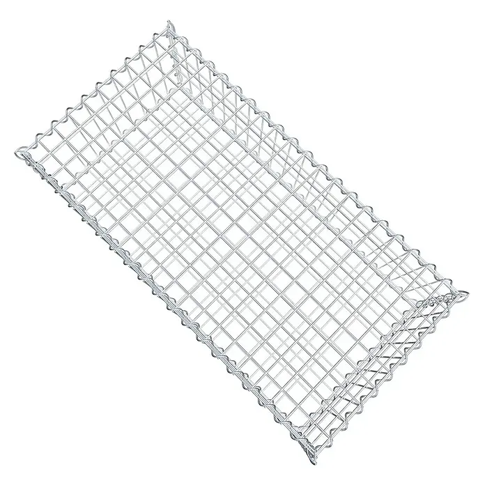 Gabiona Gabione - 100 x 50 x 30 cm, Metall, Maschenbreite: 50 mm, Maschenhöhe: 100 mm - Ein rechteckiger, silberner Grillrost aus Drahtgeflecht, der sich ideal zum Grillen von Speisen eignet und eine gleichmäßige Hitzeverteilung gewährleistet.