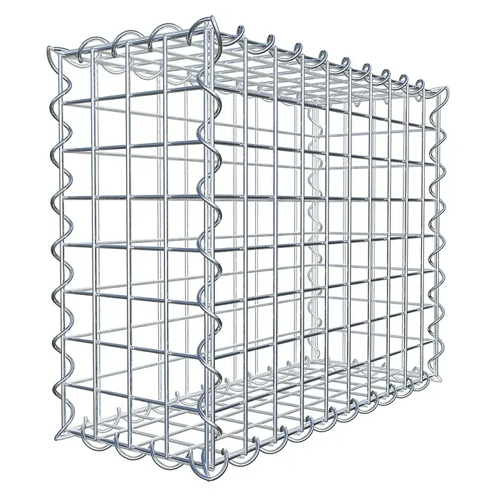 Gabiona Gabione - 50 x 20 x 40 cm, Metall, Maschenbreite: 50 mm, Maschenhöhe: 50 mm - Ein geräumiger Gabionenkorb aus Drahtgitter. Die Gabione ist ideal für Gartenbau und Landschaftsgestaltung und bietet Haltbarkeit.