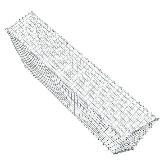 Gabiona Gabione - 200 x 40 x 100 cm, Metall, Maschenbreite: 50 mm, Maschenhöhe: 100 mm - Draufsicht auf eine Gabione aus Metalldraht. Ideal für den Garten- und Landschaftsbau.
