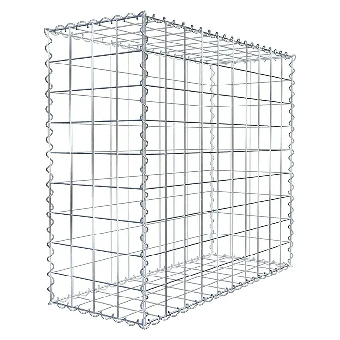 Gabiona Gabione - 100 x 40 x 90 cm, Metall, Maschenbreite: 100 mm, Maschenhöhe: 100 mm - Ein leeres Gabionengitter, bereit zur Befüllung mit Steinen oder anderen Materialien für den Landschaftsbau oder zur Stabilisierung.