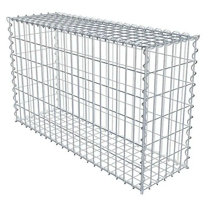 Gabiona Gabione - 100 x 30 x 60 cm, Metall, Maschenbreite: 50 mm, Maschenhöhe: 100 mm - Ein rechteckiger Gabionen-Steinkorb aus verzinktem Drahtgeflecht, ideal für Gartenbau und Landschaftsgestaltung.