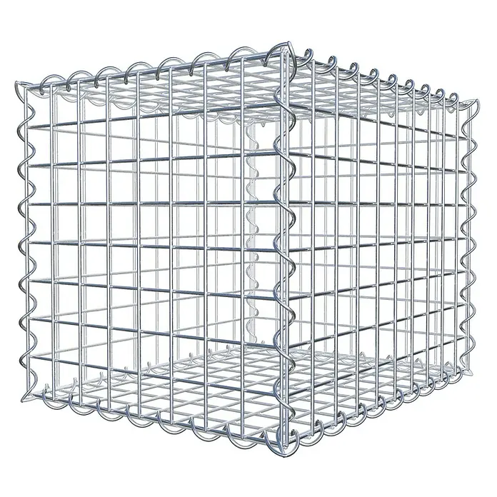 Gabiona Gabione - 50 x 40 x 40 cm, Metall, Maschenbreite: 50 mm, Maschenhöhe: 50 mm - Metall-Gabionen-Struktur. Die Gabione besteht aus einem stabilen Drahtgeflecht und ist leer, bereit für die Befüllung mit Steinen oder anderen Materialien.