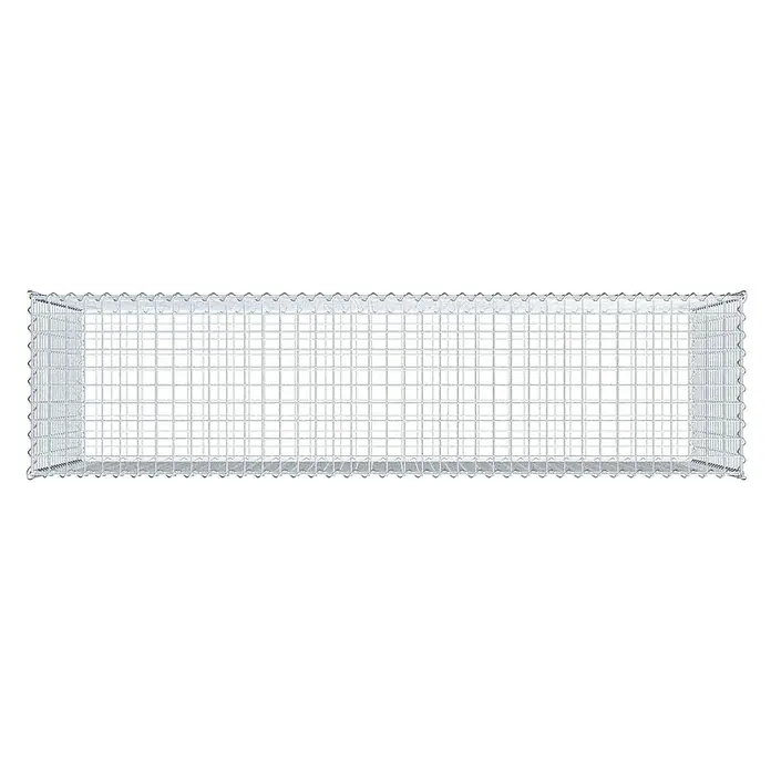 Gabiona Gabione - 200 x 50 x 100 cm, Metall, Maschenbreite: 50 mm, Maschenhöhe: 50 mm - Gabione aus Drahtgeflecht. Die Gabione ist leer und bereit für die Befüllung mit Steinen oder anderen Materialien zur Gartengestaltung.