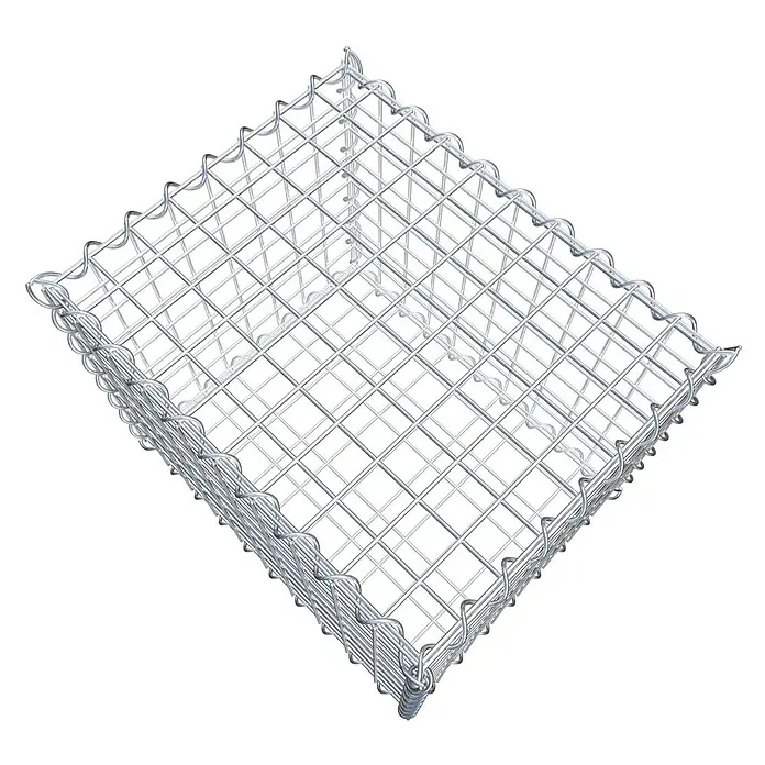 Gabiona Gabione - 50 x 40 x 40 cm, Metall, Maschenbreite: 50 mm, Maschenhöhe: 50 mm - Draufsicht eines Gabionenkorbs aus verzinktem Drahtgeflecht, ideal für den Garten- und Landschaftsbau.
