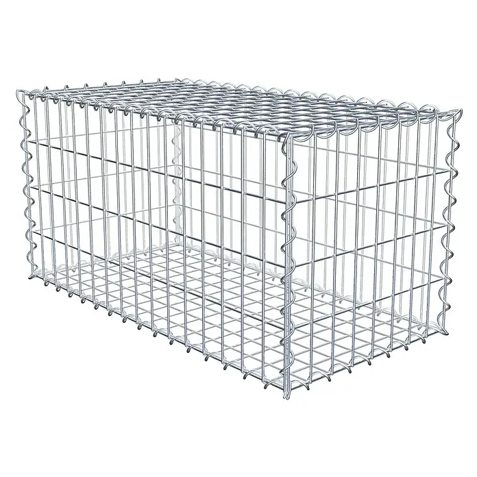 Gabiona Gabione - 80 x 40 x 40 cm, Metall, Maschenbreite: 50 mm, Maschenhöhe: 100 mm - Gabionenkorb aus verzinktem Draht für den Garten- und Landschaftsbau. Robuste Drahtkonstruktion für individuelle Gestaltungsmöglichkeiten.