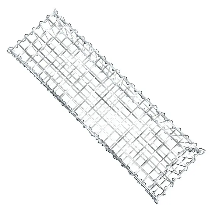 Gabiona Gabione - 100 x 30 x 20 cm, Metall, Maschenbreite: 50 mm, Maschenhöhe: 100 mm - Das Bild zeigt einen Gabionenkorb aus Drahtgeflecht, ideal für Gartenbau und Landschaftsgestaltung. Stabil und langlebig.