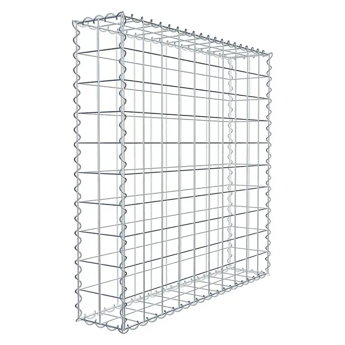 Gabiona Gabione - 100 x 20 x 100 cm, Metall, Maschenbreite: 100 mm, Maschenhöhe: 100 mm - Ansicht eines Gabionenkorbs aus Drahtgeflecht, ideal für Stützmauern und Landschaftsbau. Das Produkt ist stabil und langlebig.