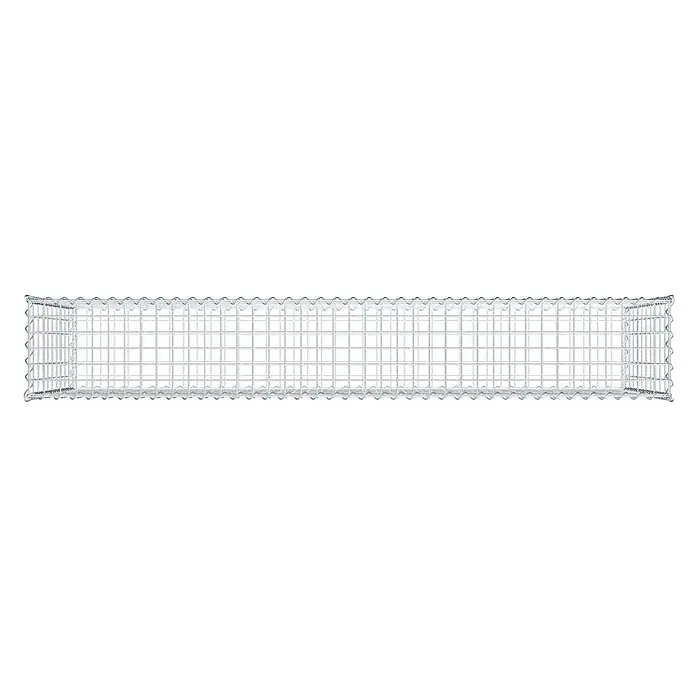 Gabiona Gabione - 200 x 30 x 100 cm, Metall, Maschenbreite: 50 mm, Maschenhöhe: 100 mm - Ein rechteckiger Gabionenkorb aus verzinktem Drahtgitter. Ideal für den Gartenbau oder als dekoratives Element für den Außenbereich.
