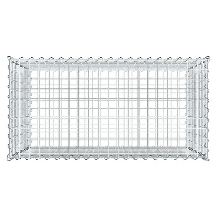 Gabiona Gabione - 100 x 50 x 80 cm, Metall, Maschenbreite: 50 mm, Maschenhöhe: 50 mm - Abbildung eines Gabionenkorbs aus verzinktem Drahtgeflecht. Ideal zur Hangbefestigung oder als dekoratives Element im Garten.