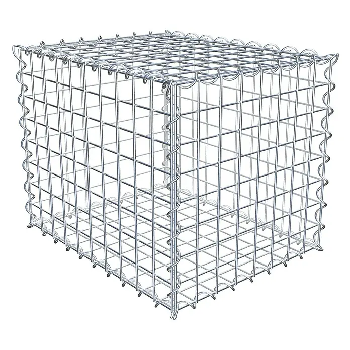Gabiona Gabione50 x 40 x 40 cm, Metall, Maschenbreite: 50 mm, Maschenhöhe: 50 mm - Ein Gabionenkorb aus verzinktem Drahtgeflecht, ideal für den Garten- und Landschaftsbau. Stabil und langlebig für vielfältige Anwendungen.