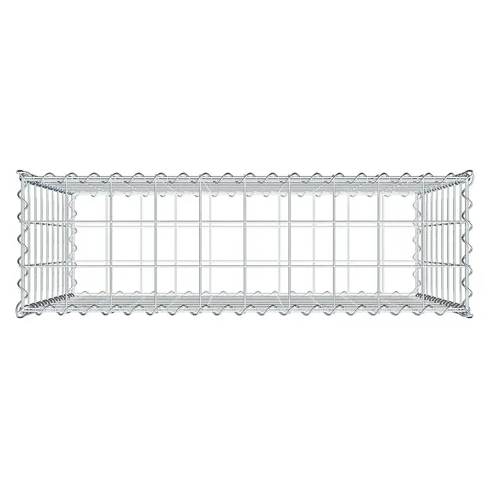 Gabiona Gabione - 100 x 30 x 90 cm, Metall, Maschenbreite: 100 mm, Maschenhöhe: 100 mm - Ansicht eines Gabionenkorbs aus verzinktem Drahtgeflecht, ideal für Landschaftsbau und Erosionsschutz, bietet Stabilität und natürliche Optik.
