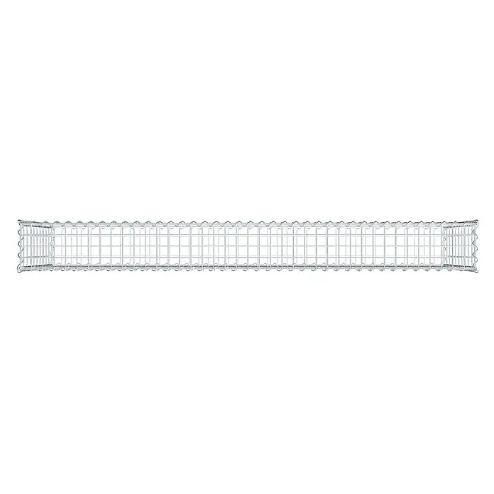 Gabiona Gabione - 200 x 20 x 100 cm, Metall, Maschenbreite: 50 mm, Maschenhöhe: 100 mm - Ein langer, rechteckiger Gabionen-Drahtkorb zur dekorativen Gartengestaltung und Hangbefestigung im Außenbereich. Stabil und vielseitig.