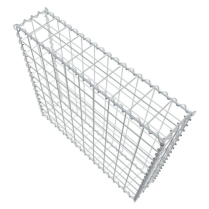 Gabiona Gabione - 100 x 20 x 90 cm, Metall, Maschenbreite: 100 mm, Maschenhöhe: 100 mm - Ein Gabionenkorb aus verzinktem Drahtgeflecht in rechteckiger Form, ideal für Gartenmauern und Landschaftsbau. Robust und langlebig.