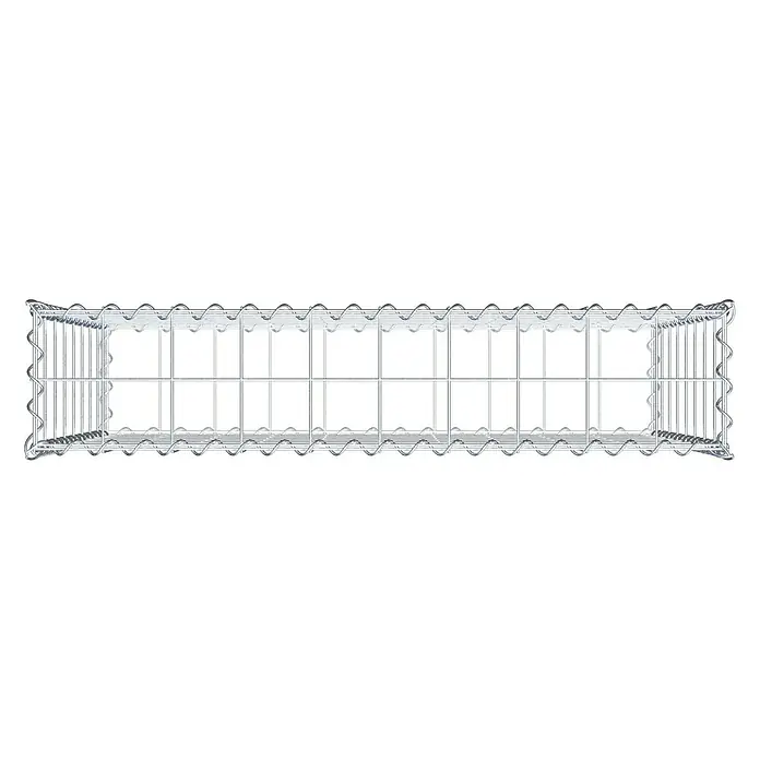 Gabiona Gabione - 100 x 20 x 80 cm, Metall, Maschenbreite: 100 mm, Maschenhöhe: 100 mm - Ansicht eines Gabionenkorbs, der robust und vielseitig für den Garten- und Landschaftsbau ist. Ideal für Stützmauern und dekorative Elemente.