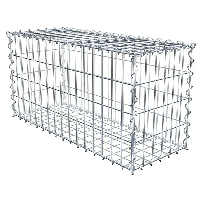 Gabiona Gabione - 80 x 30 x 40 cm, Metall, Maschenbreite: 50 mm, Maschenhöhe: 100 mm - Drahtgitterbox zur Befüllung mit Steinen oder anderen Materialien als dekoratives oder funktionales Element für den Garten oder die Landschaftsgestaltung.