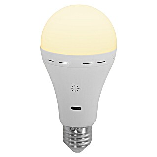 New Garden Bombilla LED recargable Lapera (E27, Intensidad regulable, Blanco frío, 350 lm, 3,5 W)