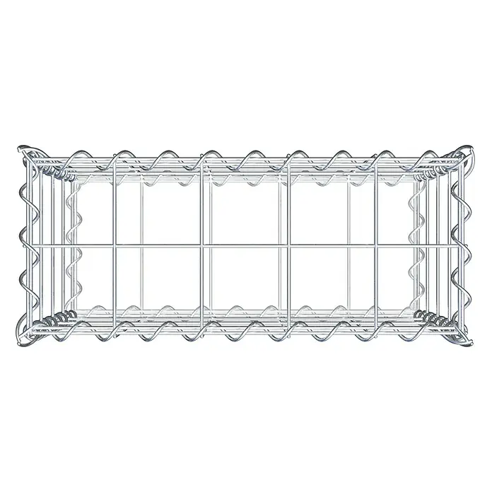 Gabiona Gabione - 50 x 20 x 40 cm, Metall, Maschenbreite: 100 mm, Maschenhöhe: 100 mm - Ansicht eines Gabionenkorbs aus verzinktem Drahtgeflecht, der sich ideal für Landschaftsbau und dekorative Zwecke eignet.