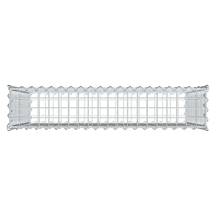 Gabiona Gabione - 100 x 20 x 80 cm, Metall, Maschenbreite: 50 mm, Maschenhöhe: 50 mm - Gitterbox für Steine zur Gartengestaltung. Die Gabione ist aus verzinktem Draht und dient als dekoratives Element im Außenbereich.