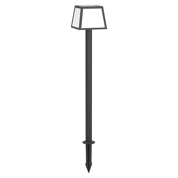 Eglo Estaca solar Altilia - L x An x Al: 15,5 x 15,5 x 106 cm, Negro, 790 lm - Lámpara de jardín exterior con un diseño angular moderno y estaca de tierra. Ideal para caminos de jardín y parterres.