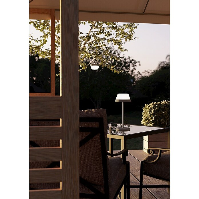 Eglo Lámpara de sobremesa a batería Meggiano (Ø x Al: 15 x 32 cm, Antracita, 1,5 W, IP54) | BAUHAUS