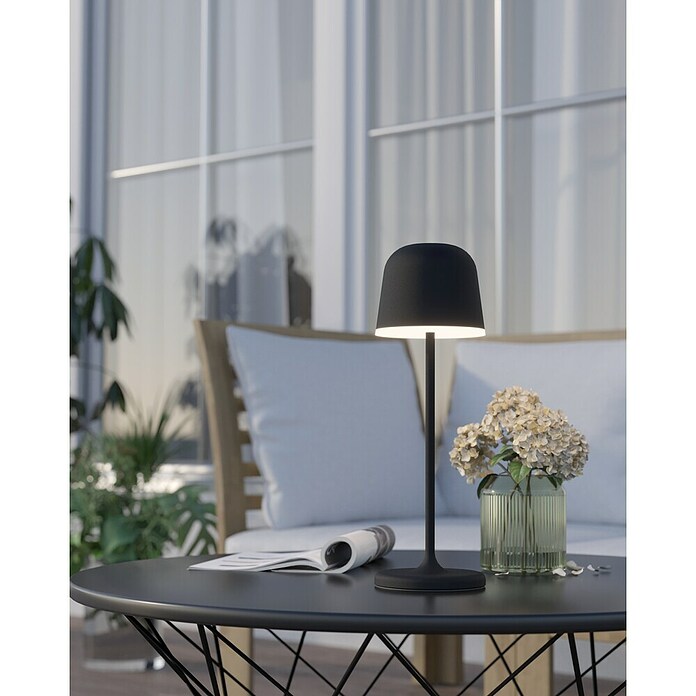 Eglo Lámpara de sobremesa LED Mannera (2,2 W, Ø x Al: 11 x 34 cm, Negro, 200 lm, IP54) | BAUHAUS