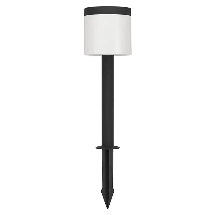 Eglo Estaca solar Pantete - L x An x Al: 17,5 x 17,5 x 65 cm, Negro, 830 lm - Lámpara de jardín blanca con tallo negro y estaca para uso en exteriores. Ideal para caminos de jardín y céspedes.