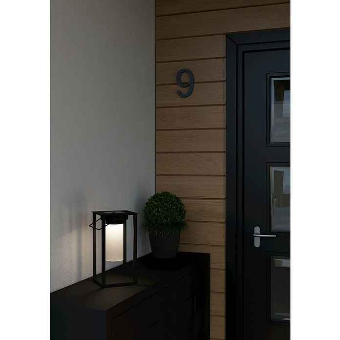 Eglo Lámpara de sobremesa solar Usigni (2,5 W, L x An x Al: 15 x 15 x 28 cm, Negro, IP44) | BAUHAUS