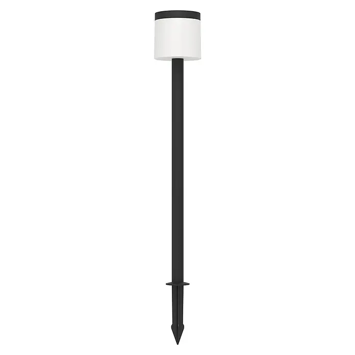 Eglo Estaca solar Pantete - L x An x Al: 17,5 x 17,5 x 115 cm, Negro, 840 lm - Luz de jardín moderna con poste negro y pantalla blanca. Ideal para iluminar caminos y jardines, fácil de clavar en el suelo.