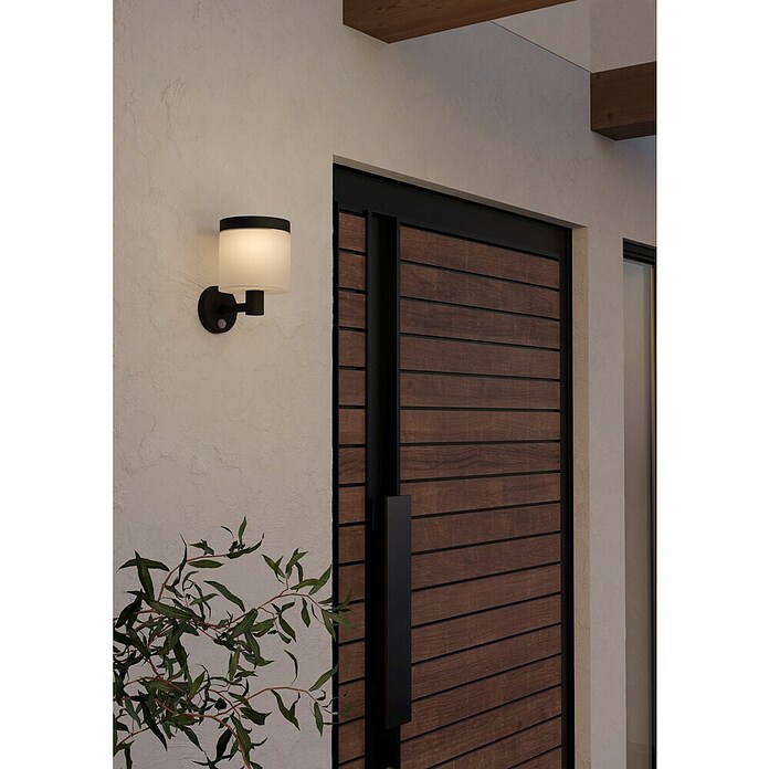 Eglo Aplique solar LED para exterior Pantete (8 W, Plástico, Blanco cálido, Negro) | BAUHAUS