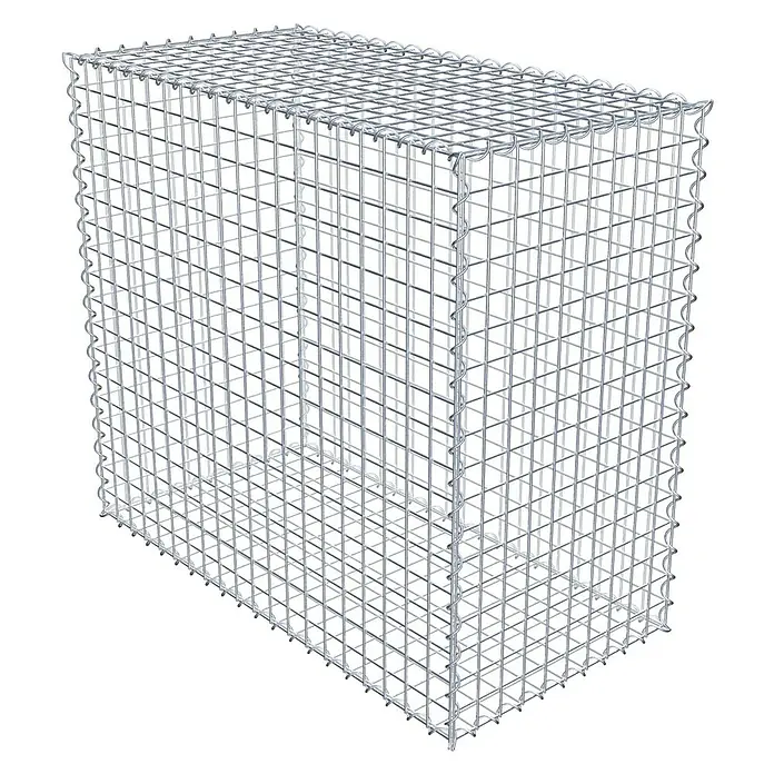 Gabiona Gabione - 100 x 50 x 90 cm, Metall, Maschenbreite: 50 mm, Maschenhöhe: 50 mm - Ein rechteckiger Gabionen-Steinkorb aus Drahtgeflecht, ideal für Gartenbau und Landschaftsgestaltung, bietet robusten Halt und modernes Design.