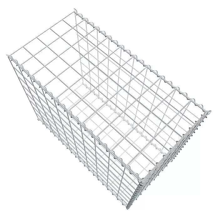 Gabiona Gabione Typ 2 - Zum Anbau in der Länge, 100 x 50 x 80 cm, Stahl, Maschenbreite: 100 mm, Maschenhöhe: 100 mm, Spirale - Leerer, rechteckiger Gabionenkorb aus verzinktem Drahtgeflecht mit Spiralverbindern.