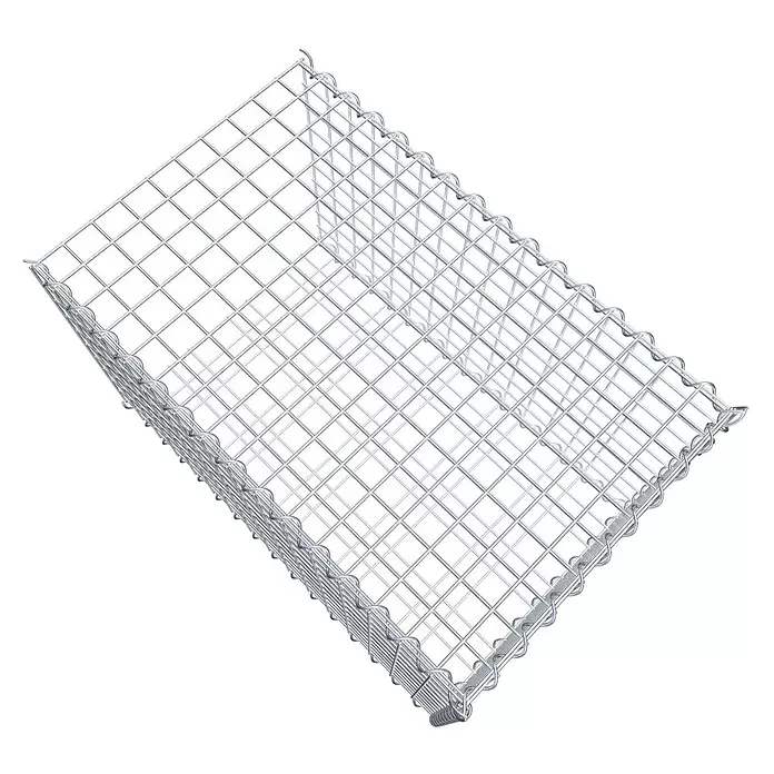 Gabiona Gabione Typ 2 - Zum Anbau in der Länge, 80 x 50 x 50 cm, Stahl, Maschenbreite: 50 mm, Maschenhöhe: 50 mm, Spirale - Gabionenkorb aus silbernem Drahtgeflecht, zum Bau von Stützmauern oder dekorativen Gartenelementen.