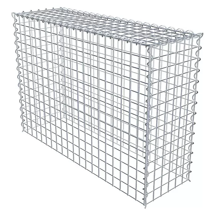Gabiona Gabione Typ 3 - Zum Anbau in der Höhe, 100 x 30 x 70 cm, Stahl, Maschenbreite: 50 mm, Maschenhöhe: 50 mm, Spirale - Gabionenkorb aus Metallgitter, leer.