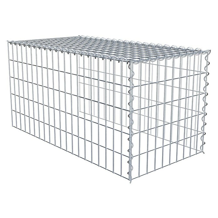 Gabiona Gabione Typ 4 (Zum Anbau in Länge & Höhe, 100 x 50 x 50 cm, Stahl, Maschenbreite: 50 mm, Maschenhöhe: 100 mm, Spirale) | BAUHAUS
