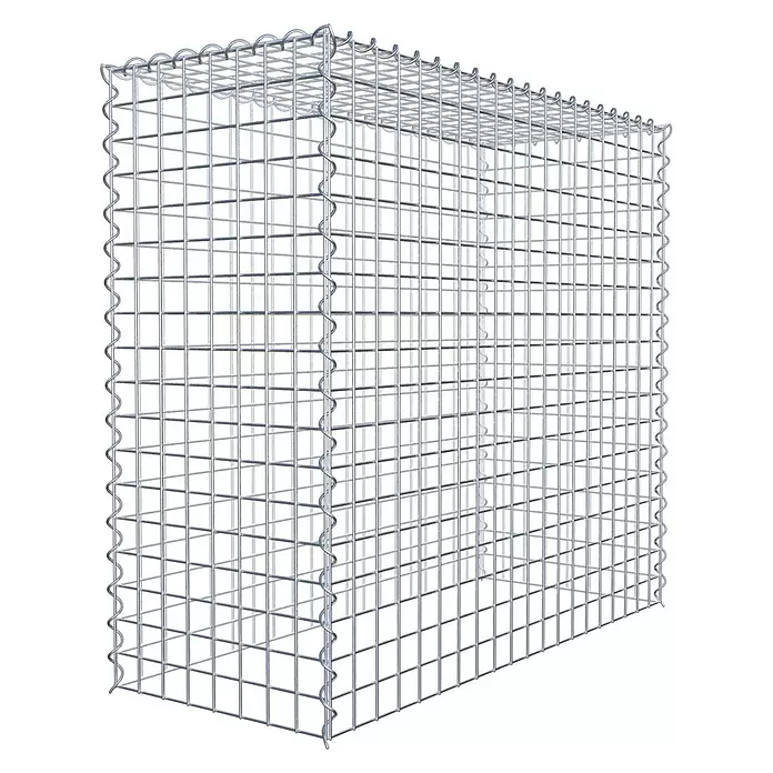 Gabiona Gabione Typ 3 - Zum Anbau in der Höhe, 100 x 40 x 90 cm, Stahl, Maschenbreite: 50 mm, Maschenhöhe: 50 mm, Spirale - Leerer Gabionenkorb aus verzinktem Stahldrahtgeflecht, bereit zur Steinbefüllung.