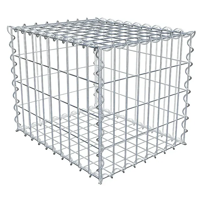 Gabiona Gabione50 x 40 x 40 cm, Metall, Maschenbreite: 50 mm, Maschenhöhe: 100 mm - Ein Gabionen-Bausatz, ideal für den Garten- und Landschaftsbau. Das Drahtgeflecht ist stabil und langlebig für kreative Projekte.