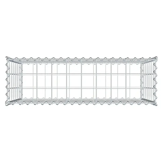 Gabiona Gabione - 100 x 30 x 70 cm, Metall, Maschenbreite: 100 mm, Maschenhöhe: 100 mm - Ein Gabionenkorb aus Drahtgeflecht, leer, bereit zur Befüllung mit Steinen oder anderen Materialien für den Landschaftsbau.