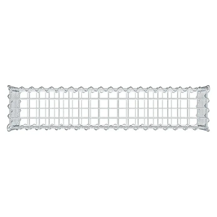 Gabiona Gabione - 100 x 20 x 30 cm, Metall, Maschenbreite: 50 mm, Maschenhöhe: 50 mm - Ansicht eines Gabionen-Korbes aus verzinktem Drahtgitter für den Einsatz im Garten- und Landschaftsbau.