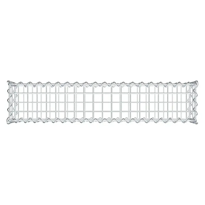 Gabiona Gabione - 100 x 20 x 20 cm, Metall, Maschenbreite: 50 mm, Maschenhöhe: 100 mm - Ein rechteckiger Gabionenkorb aus verzinktem Drahtgeflecht, ideal für den Garten- und Landschaftsbau, bietet Stabilität und modernes Design.