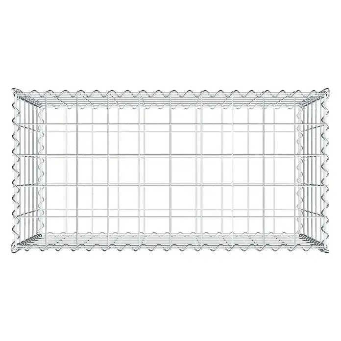 Gabiona Gabione100 x 50 x 60 cm, Metall, Maschenbreite: 100 mm, Maschenhöhe: 100 mm - Ein Gabionenkorb aus Drahtgeflecht, ideal zur Befüllung mit Steinen oder anderen Materialien als dekoratives Element im Garten.