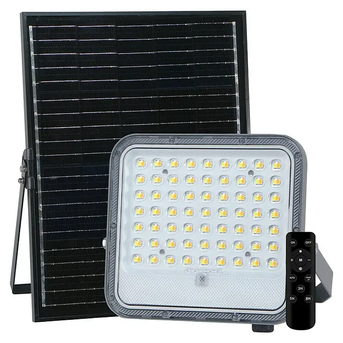 Tween Light Proyector LED solar Amida - 10 W, 3.000 K - 6.000 K, 4,3 x 19,8 x 18,1 cm, IP65 - Kit de panel solar con foco LED y control remoto para exteriores, perfecto para jardines, patios y entradas.