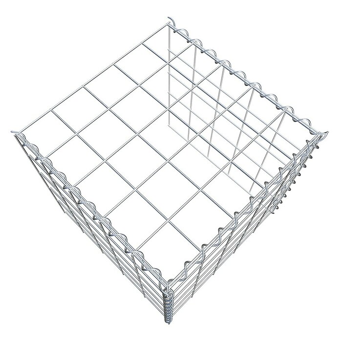 Gabiona Gabione Typ 4 (Zum Anbau in Länge & Höhe, 50 x 50 x 50 cm, Stahl, Maschenbreite: 100 mm, Maschenhöhe: 100 mm, Spirale) | BAUHAUS