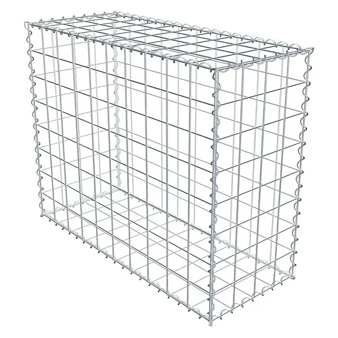 Gabiona Gabione - 100 x 40 x 80 cm, Metall, Maschenbreite: 100 mm, Maschenhöhe: 100 mm - Gabione aus Drahtgeflecht zur Befüllung mit Steinen oder Erde. Ideal für Gartenbau, Landschaftsgestaltung und zur Hangbefestigung.