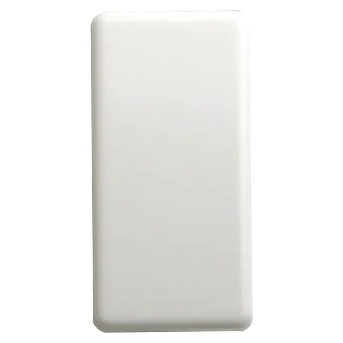 Simon 27 Cruzamiento estrecho - Blanco, Brillante, Montaje en superficie - Cubierta rectangular blanca con bordes redondeados.