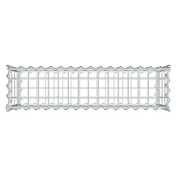 Gabiona Gabione - 80 x 20 x 40 cm, Metall, Maschenbreite: 50 mm, Maschenhöhe: 100 mm - Ein Gabionenkorb aus Drahtgeflecht. Der Gabionenkorb ist leer und hat eine rechteckige Form, ideal für Steinfüllungen zur Gartengestaltung.