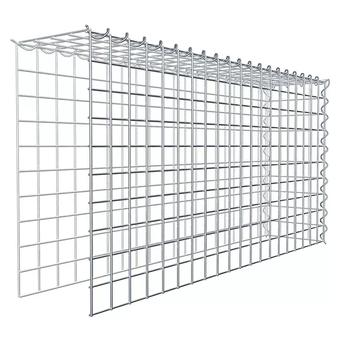 Gabiona Gabione Typ 4 - Zum Anbau in Länge & Höhe, 100 x 20 x 50 cm, Stahl, Maschenbreite: 50 mm, Maschenhöhe: 50 mm, Spirale - Galvanisierte Drahtgitterelemente für Gabionenbau. Jedes Paneel bildet ein Gitter mit spiralförmigen Verbindungshaken.