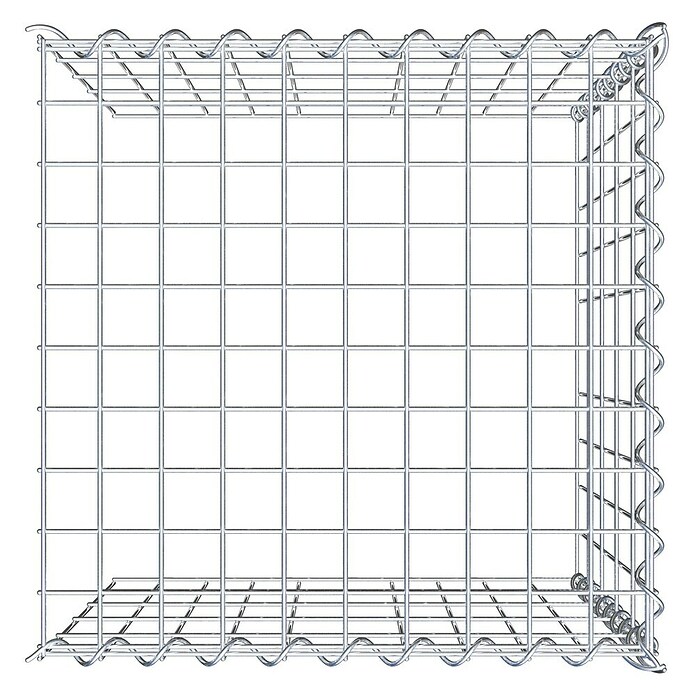 Gabiona Gabione Typ 4 (Zum Anbau in Länge & Höhe, 50 x 50 x 50 cm, Stahl, Maschenbreite: 50 mm, Maschenhöhe: 100 mm, Spirale) | BAUHAUS
